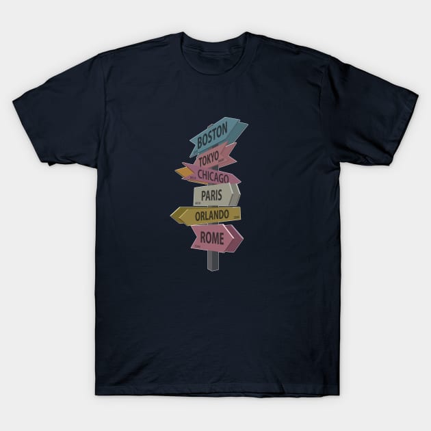 SID CAHUENGA SIGNPOST T-Shirt by Hou-tee-ni Designs